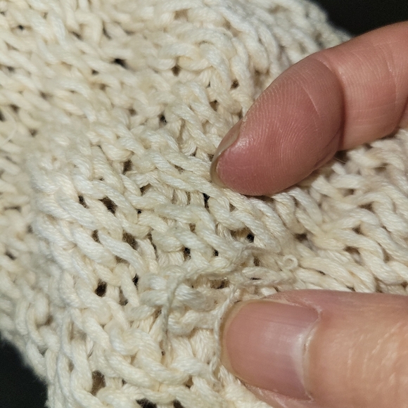 ❤️ 3 for $35 Roxy crochet open weave knit cream 3/4 sleeve sweater medium - Picture 6 of 8